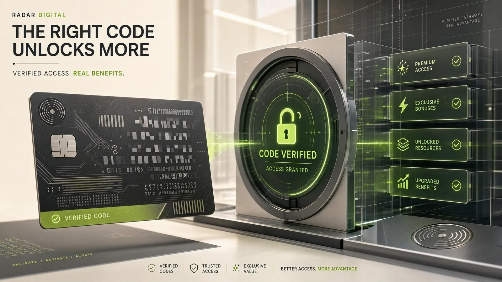 Promotional code unlocking a digital benefit