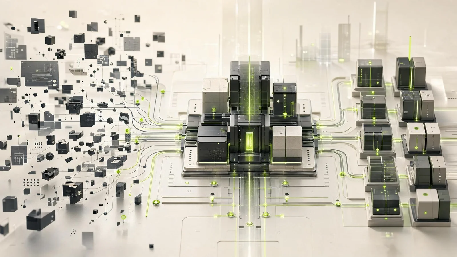 Digital system organized into connected workflows and modules